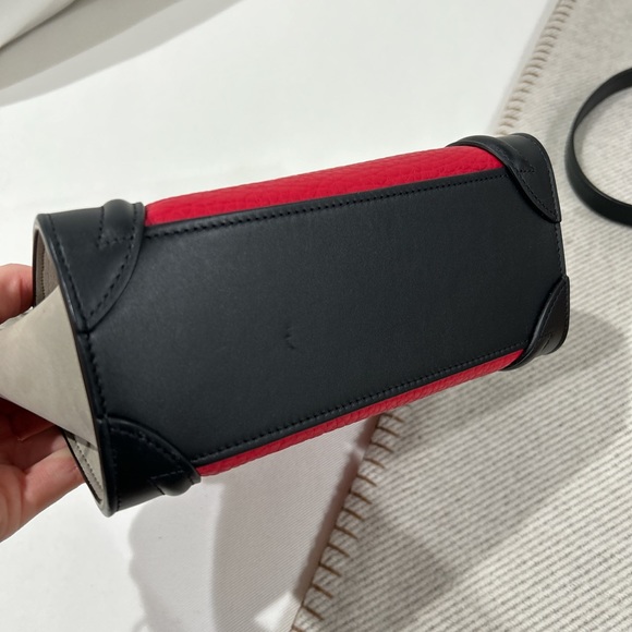 Celine mini nano luggage tote bag magenta black and grey - Picture 4 of 12